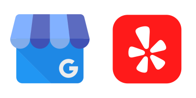 google and yelp logos